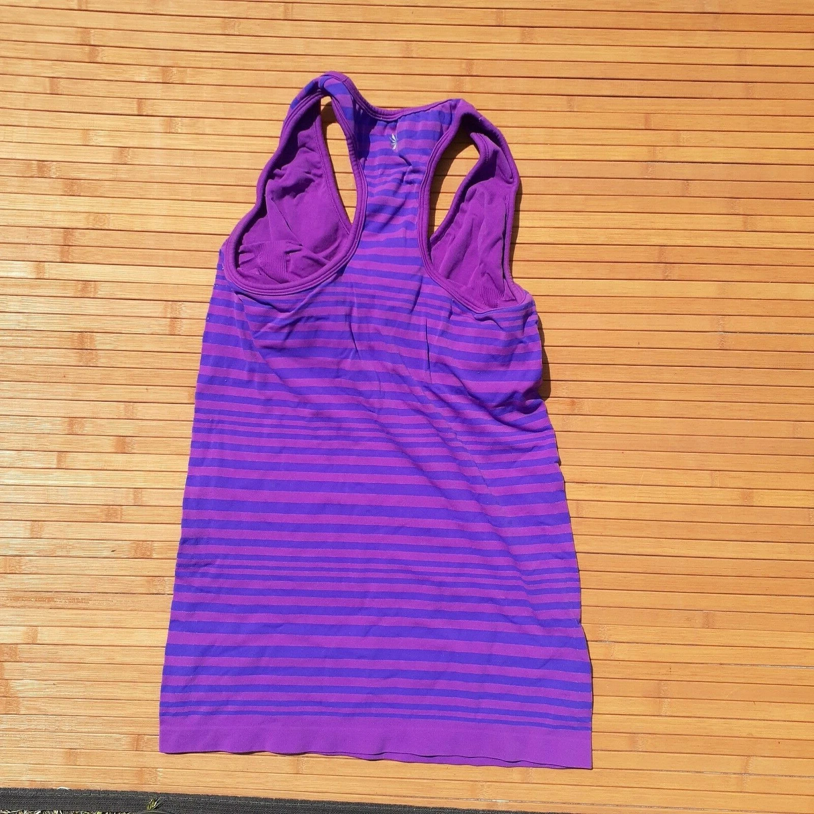 athleta racerback striped bright built in shelf bra workout tank-top
