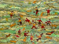 Odette Spier (British, 20th Century) Fantastic Naïve Abstract Original Painting