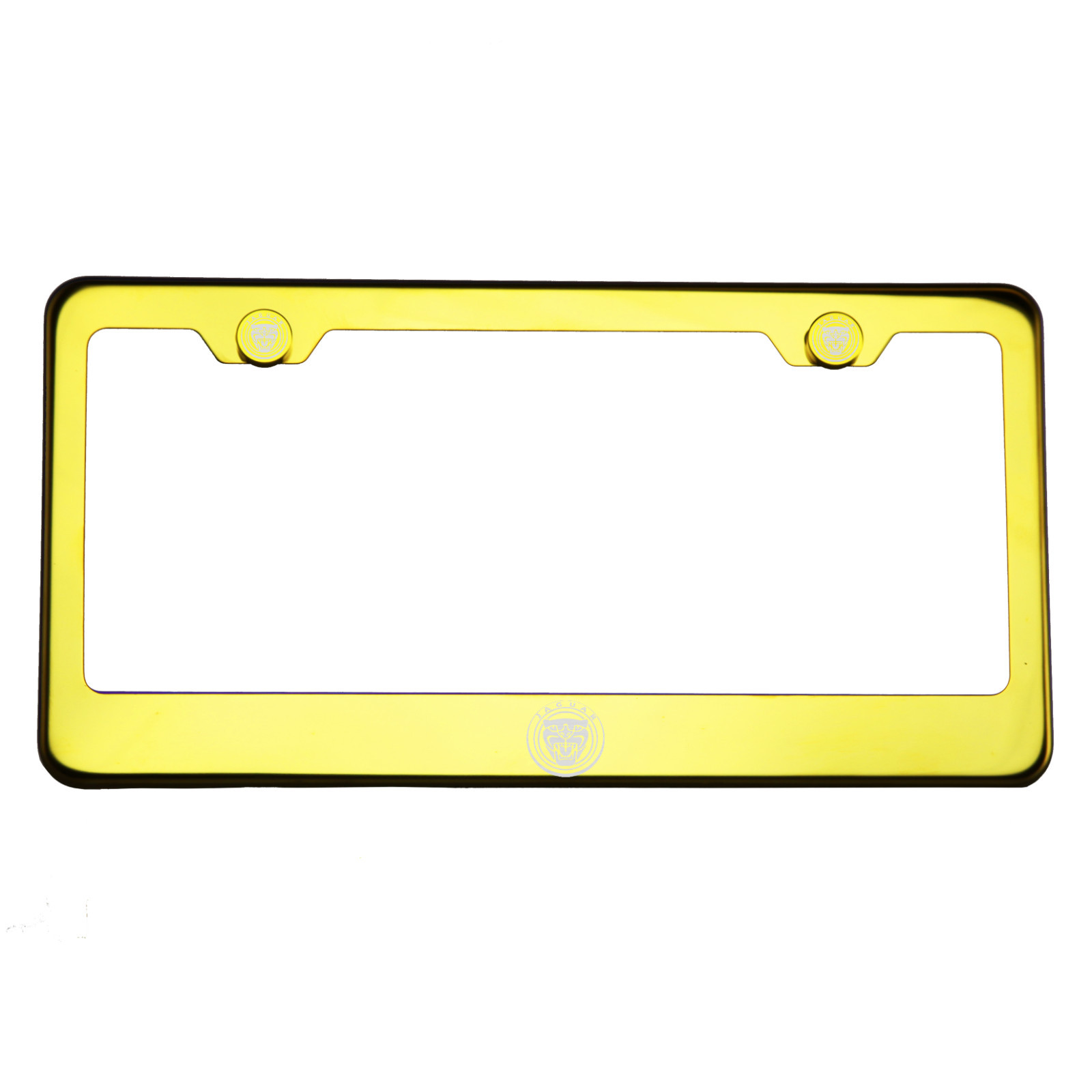 Gold Chrome License Frame T304 Stainless Steel Laser Engraved New Jaguar Logo