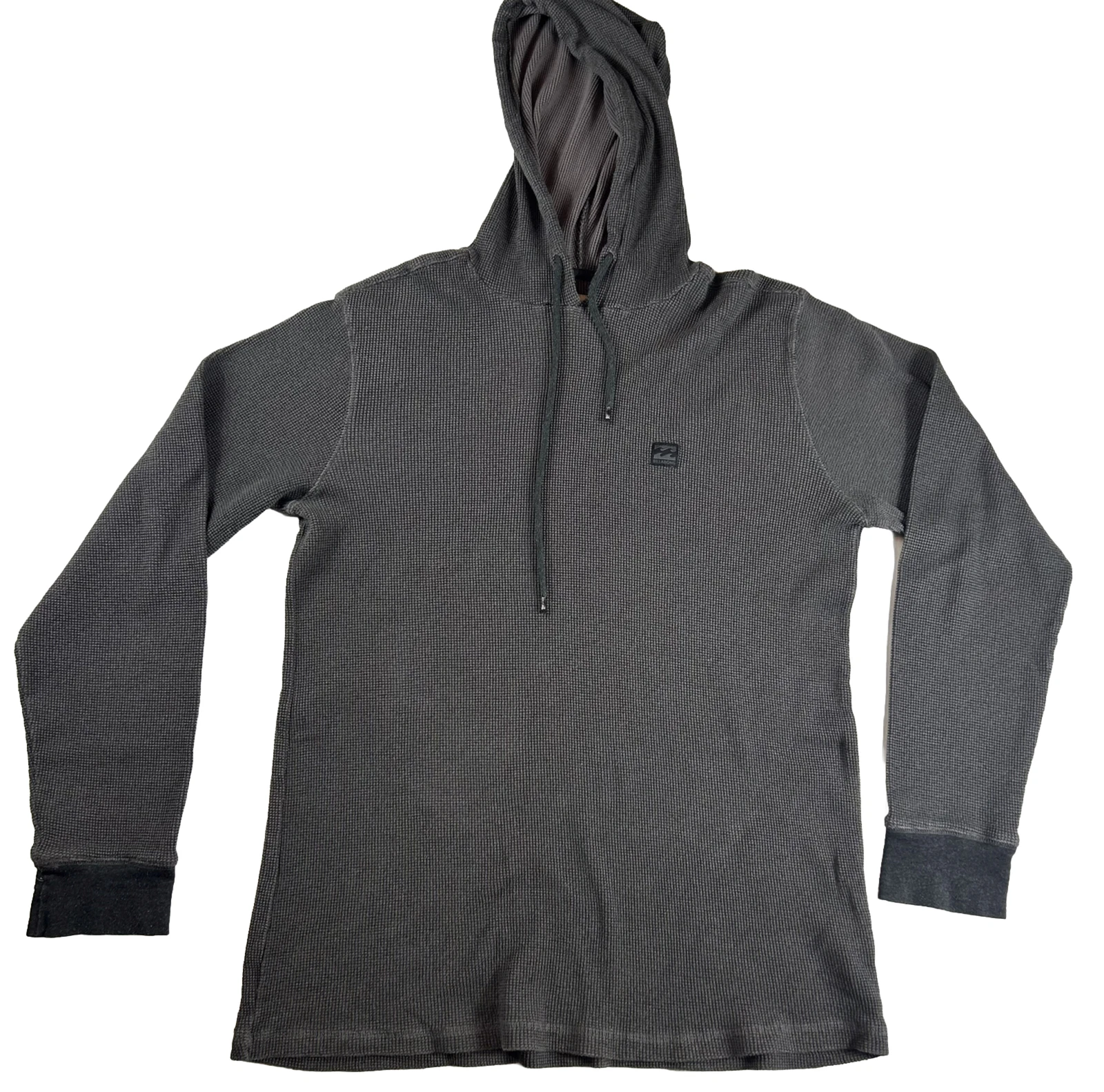 Billabong Hoodie Sweater Adult Large Gray thermal Sweatshirt Casual Mens EUC