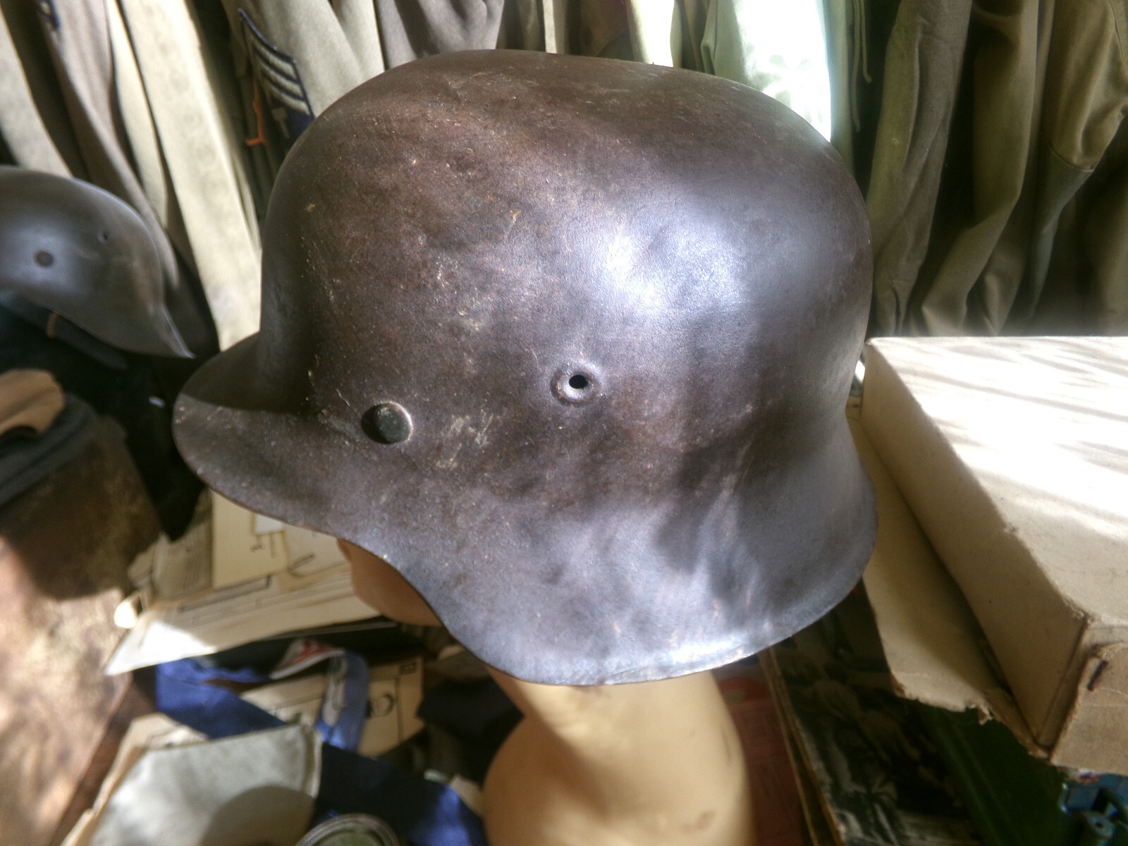 german m42 ww2 helmet perfect condition but chinstrap damaged eBay