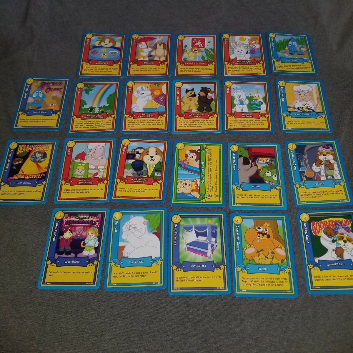 Lot/Set Of 22 Webkinz Trading Cards Game - 21 Regular, 1 Lot/Set Of 22 Webkinz Trading Cards Game - 21 Regular, 1