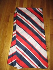 ECHO Red White Blue Diagonal Striped 100 Silk Long Oblong Scarf 54" Japan