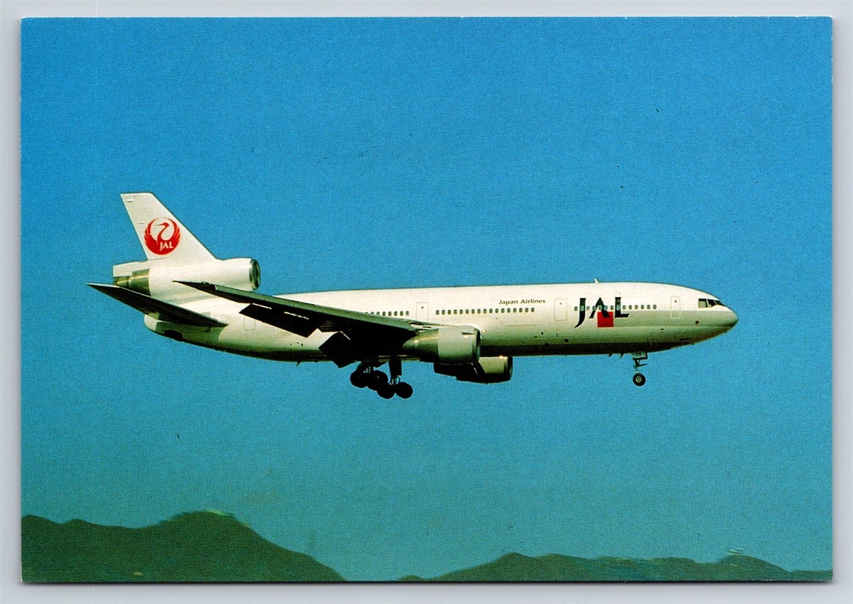 Airplane Postcard Japan Airlines Douglas DC-10-40 JA-8539