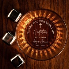 Custom Father's Day Gifts for Godfather - Personalized Godfather Gift on Glass