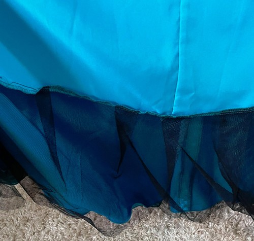 Traumhaftes Damen Abendkleid Gr 38 Türkis Neckholder lang ärmellos Taft Glitzer - Bild 15 von 15