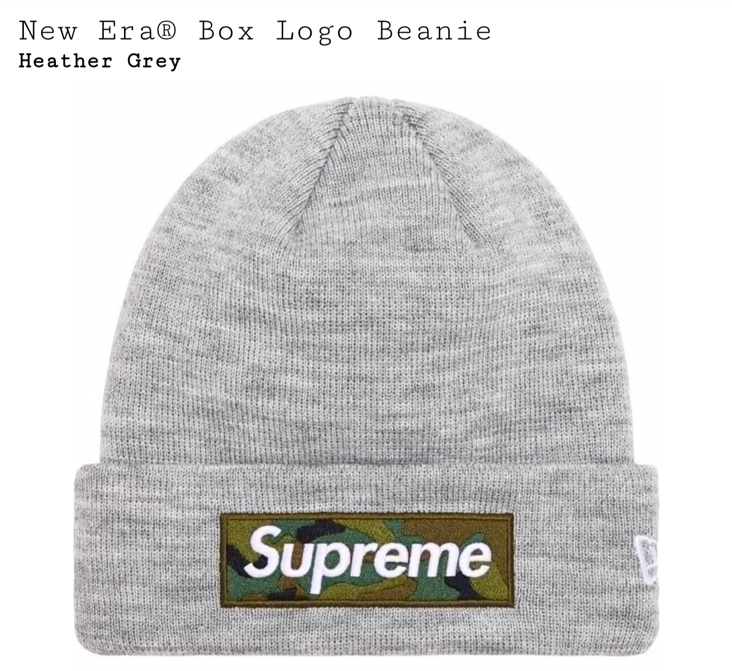 Boîte Supreme x New Era logo beanie