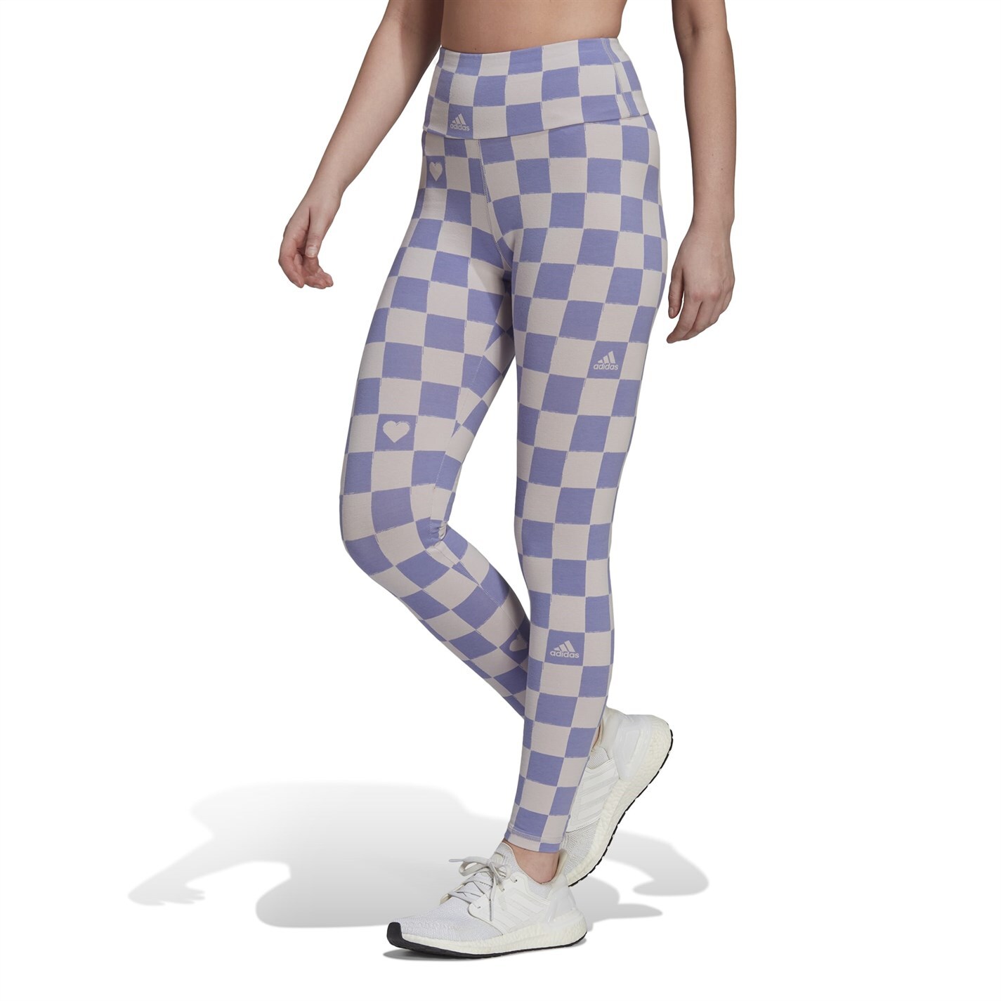 Женские леггинсы Adidas Sportswear в клетку, ледяного цвета