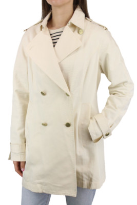 Massimo Dutti 6710 Mantel Damen XL Gefüttert Zweireihig Knopf Beige