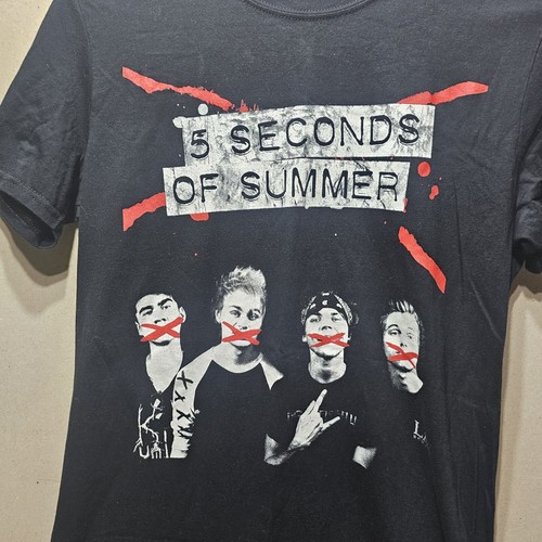 5 SECONDS OF SUMMER T Shirt Medium Black Graphic Print Band Tour 2015 Music - 第 2/8 張圖片