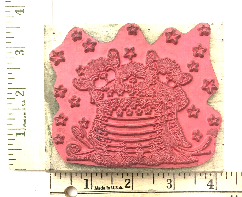 Casa Ratón Madera Goma Sello Envoltura Patriótica 4 de Julio Bandera Día de la Independencia Foto 3 de 3