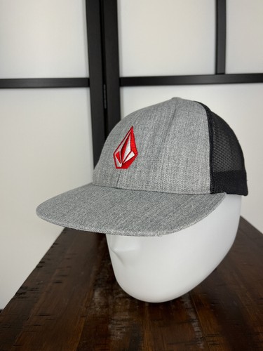 Volcom Hat Cap Snap Back Adult One Size Gray Red Trucker Skate Skateboard - Picture 4 of 13
