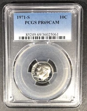 1971-S Proof Roosevelt Dime PCGS PR-69 CAM, Buy 3 Items, Get $5 Off!!
