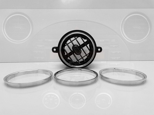 Fits: Mazda MX5 MX-5 NC 2005-2014 ALUMINIUM AIR VENTS SURROUNDS CHROME RINGS x4 - Picture 9 of 12