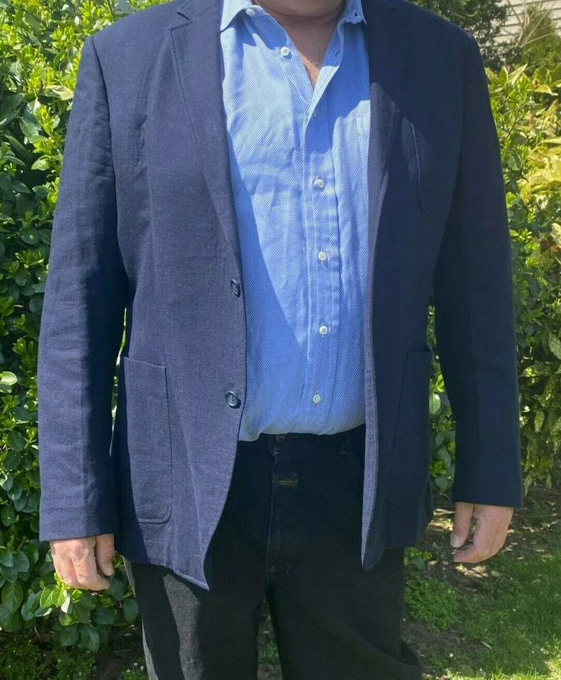 CHAQUETA BLAZER ABRIGO DEPORTIVO ZANETTI ELEMENTS-LAVORAZIONE SARTORIALI LANA AZUL MARINO 46L Foto 3 de 4