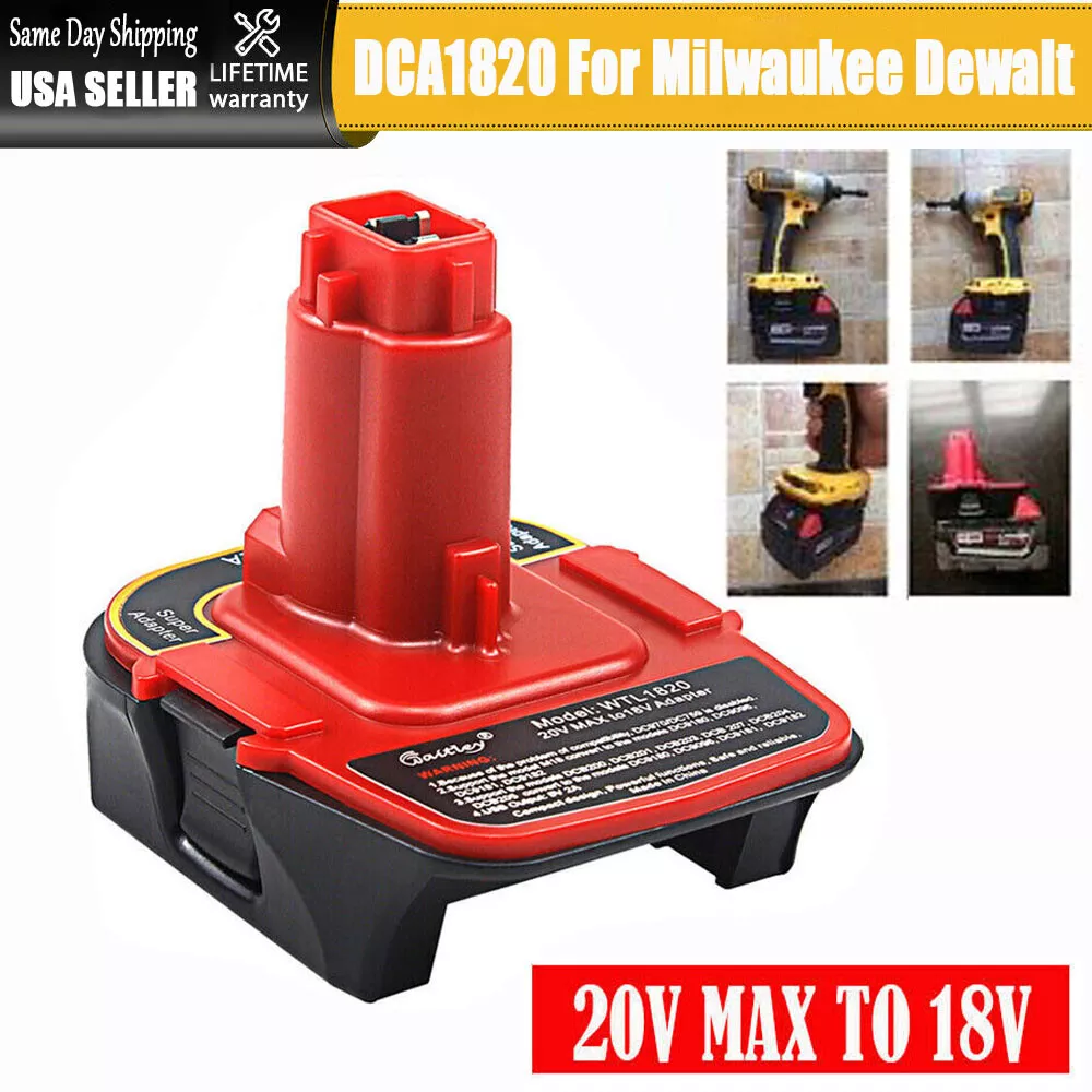 Adapter for 20V Dewalt Battery Adapter Convert for 18V Milwaukee M18 Tool  Use Battery