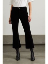 FRAME Black Velveteen Crop Mini Boot Pant Sz 28 288