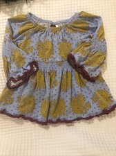 HTF Matilda Jane Character Counts Amelie Blue Peasant Top Girls Sz 2 Floral RARE