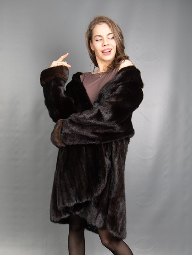 6643 SUPERIOR REAL MINK COAT LUXURY FUR JACKET SWINGER BEAUTIFUL LOOK SIZE XL - Picture 10 of 17