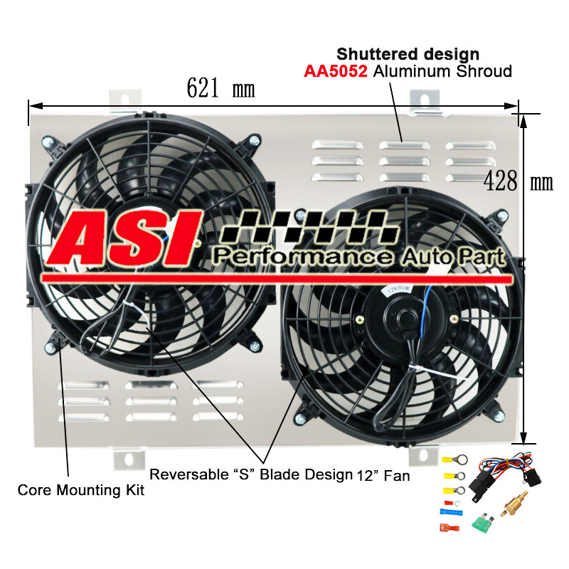 ELECTRIC Fan+Shroud Kit For 197993 Ford Mustang Thunderbird Mercury