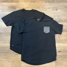 BYLT Premium Basics Drop Cut Pocket Lux Black Short Sleeve Crew Neck Men XL X2