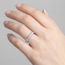 Classic Eternity Wedding Ring 14K Gold 1.80 Carat Round Lab-Grown Diamond D VVS1