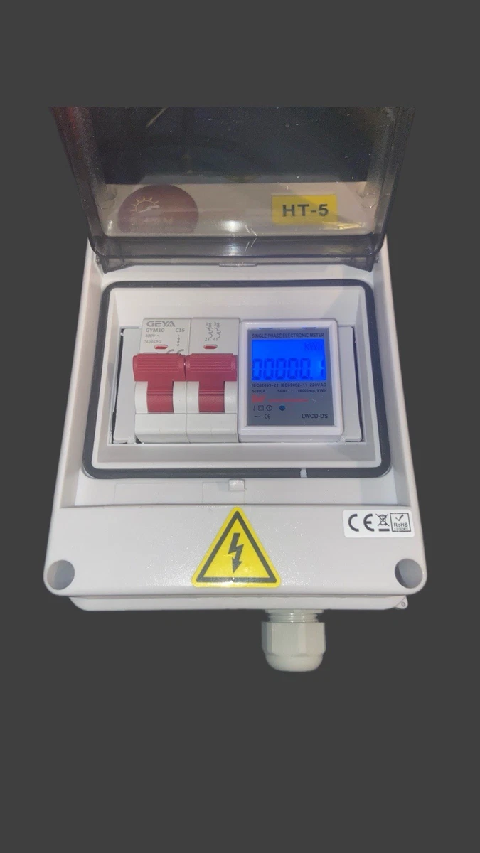 Wieland Einspeisesteckdose C16A mit LCD Ertrag Zähler Für Balkonkraftwerk
