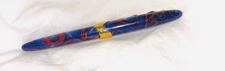 Jean Pierre Lepine Blue Metallic Red Filet Trim Samba Fountain Pen Schmidt Tip