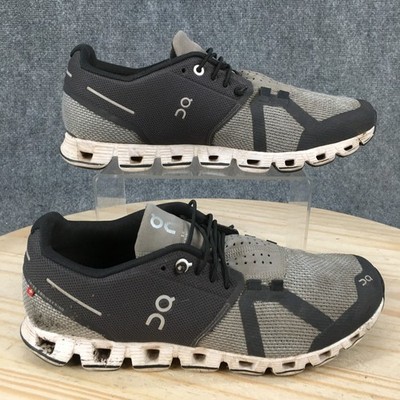 On Cloud Shoes Mens 8 Athletic Running Sneakers Comfort Lace Up Black Gray