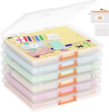 Board Game Storage Containers with Handle 12.2''x10.6'' 6 Pcs Plastic Secure