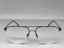 Marchon Flexon Autoflex 17 Eyeglasses Frame Brown Metal Aviator 57-17-140 FRAMES