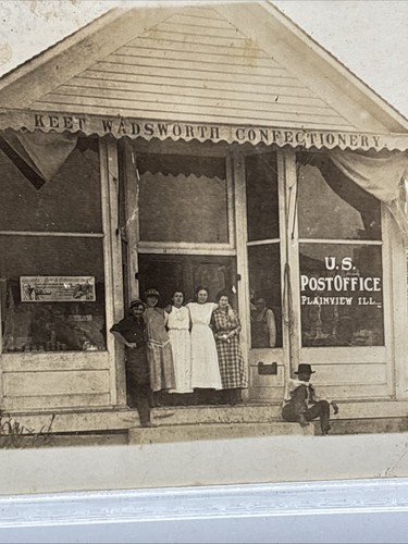 Antique Early 1900s RPPC U.S. Post Office & Confectionary Shop Plainview, Ill - Picture 2 of 9