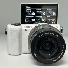 SONY Alpha a5000 Mirrorless Digital Camera White W/16-50mm Lens W/Accessories