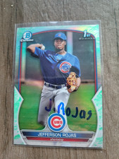 Jefferson Rojas Signed 2023 1st Bowman Glow Refractor Baseball Card Cubs #BCP-70