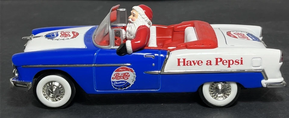 Liberty Classics 1955 Chevrolet Convertible Pepsi Santa 1/25 Diecast Coin Bank - Image 2 of 4