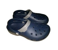 Crocs Classic Clogs Womens 6 Mens 4 Navy Blue Gray Slip On Comfort Slides