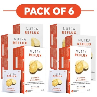 NutraTea NutraReflux Lakritz & Kamille Kräutertee 20 Teebeutel 6er Pack