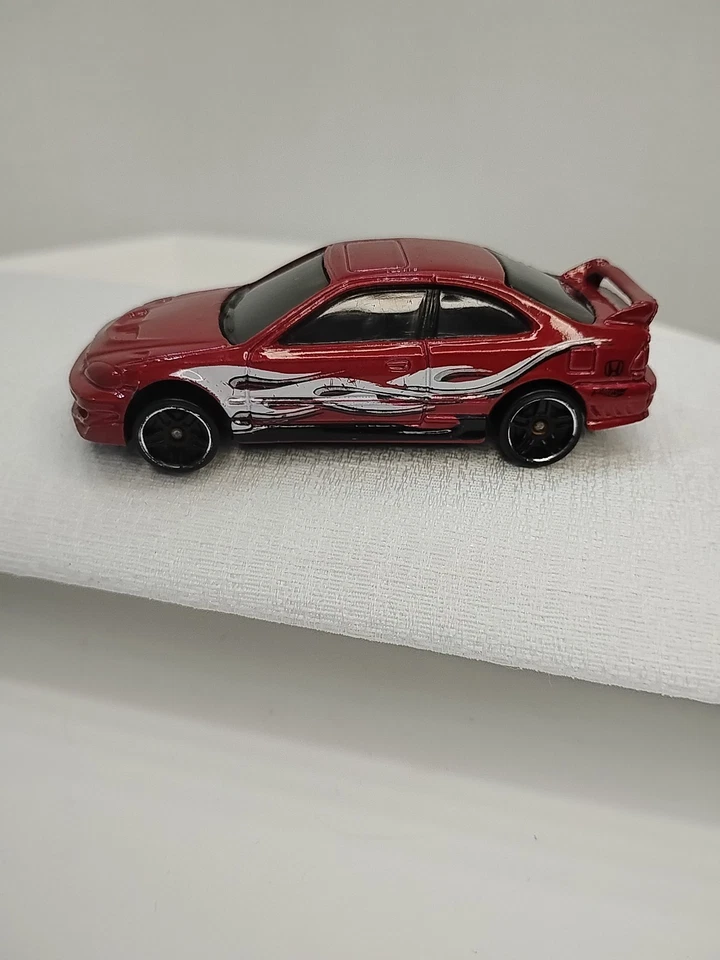 2000 Hot Wheels Honda Civic Si Dark Red w/Black PR5 & White Flames - Loose - Image 2 of 4