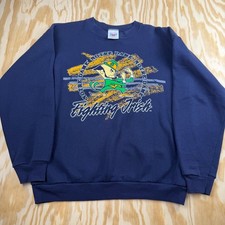 Vintage TNT Notre Dame Fighting Irish Sweatshirt Men Large Navy Blue Made in USA
