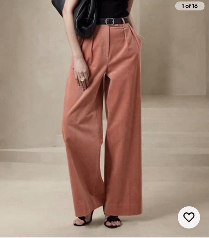 Banana Republic Rivoli High Waist Wide Leg Pleated Corduroy Pants Size 2 S Pink