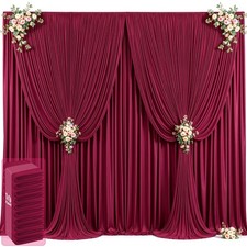 50ft x 12ft Burgundy Backdrop 50FTx12FT W5'xH12', 10 Panels ,