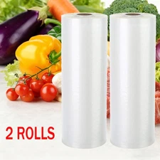 2 pc 11"x50' Vacuum Sealer Rolls Commercial Grade Food Saver Storage Bags 7.5Mil
