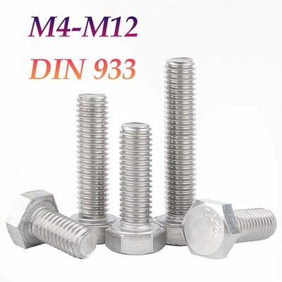 Sechskantschrauben Linksgewinde Edelstahl M4/M5/M6/M8/M10/M12 DIN 933 V2A VA A2