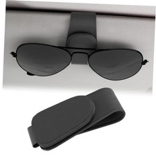 Sunglass Holder for Car, Car Accessories Interior, Leather Clip Magnetic Black