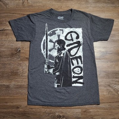 Star Wars Moff Gideon T-Shirt Size S Short Sleeve Charcoal Gray Tee Dark Saber