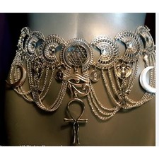 Vintage Egyptian Lemurian Ankh Hip Waist Chain Belt