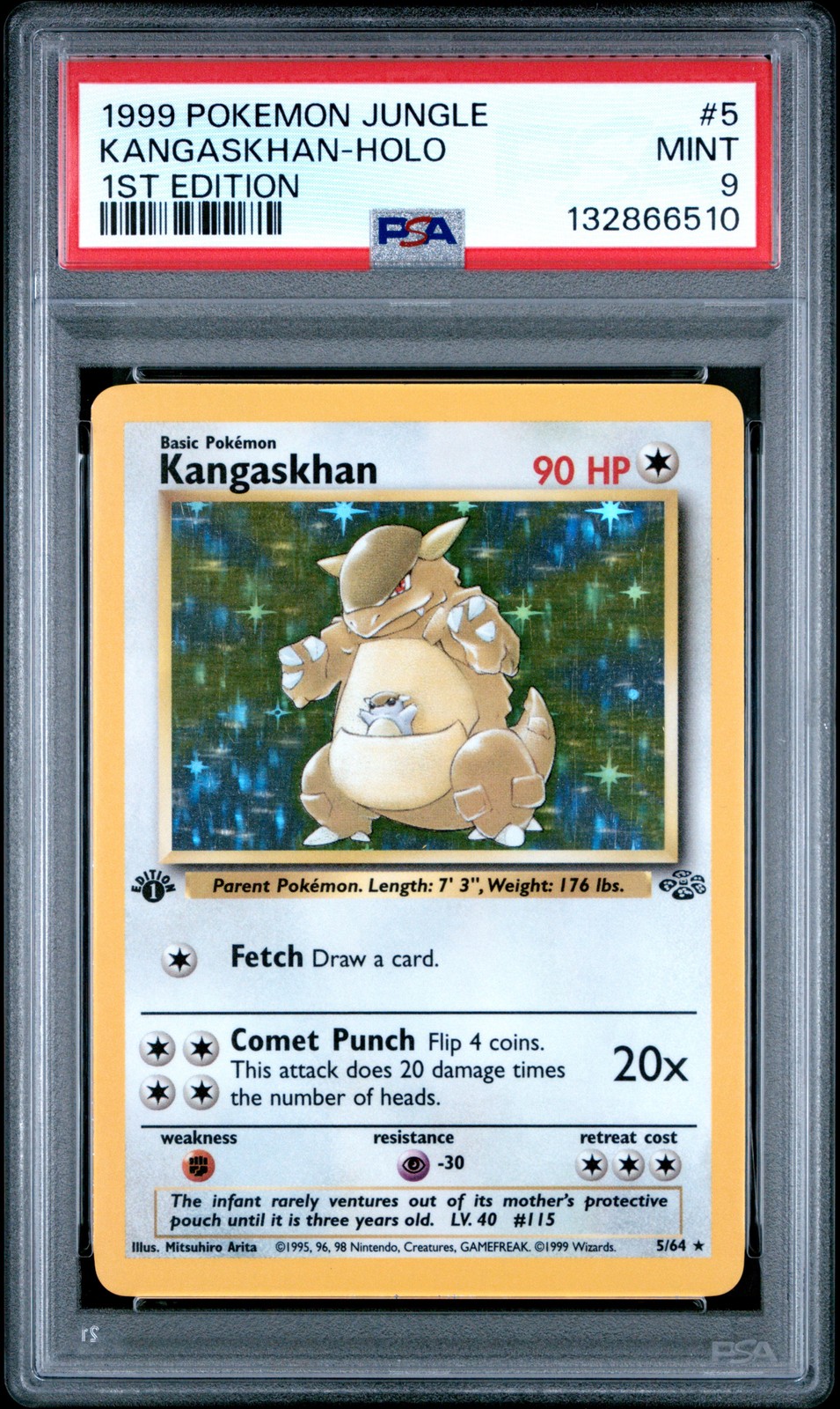 1999 POKEMON JUNGLE 1ST EDITION #5 KANGASKHAN-HOLO PSA 9