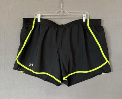 Under Armour Women's UA Fly by 3'' Loose Shorts Black Neon Size 3XL Athletic Gym