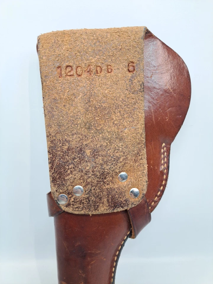 VINTAGE RED HEAD RIGHT HANDED BROWN LEATHER BELT HOLSTER 42 COLT - Image 4 of 4