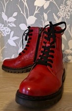 Fabulous pavers Boot size 4 Relife PATENT RED Excellent Condition Docker style❤️